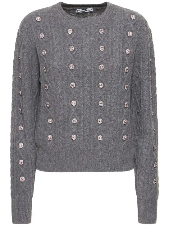 Rabanne   Wool &amp; cashmere knit sweater w/crystals 