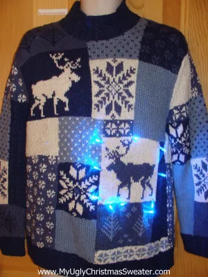 Reindeer Light Up Ugly Christmas Sweater