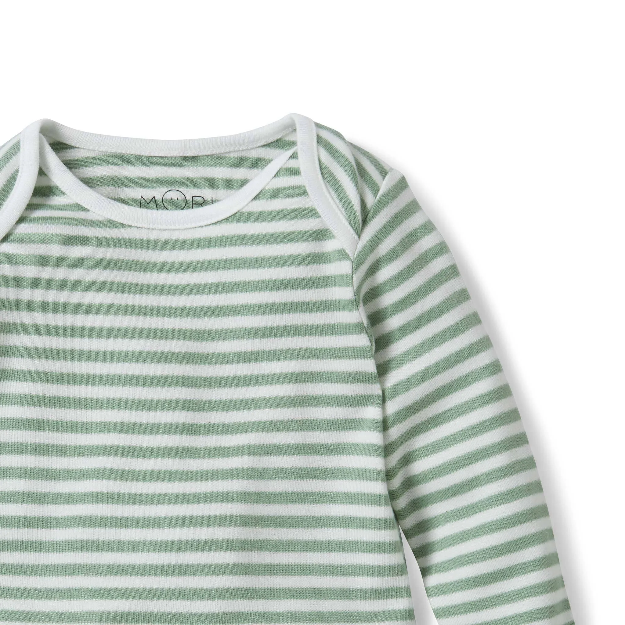 Sage Stripe Long Sleeve Bodysuit