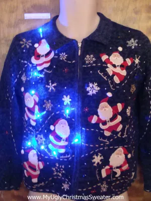 Santacon 2sided Light Up Ugly Xmas Sweater