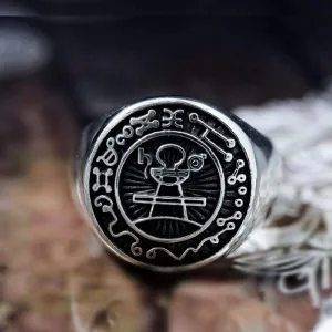 Secret Seal of Solomon Ring King Solomons Seal Silver Stainless Steel Rings Magic Amulet Jewelry