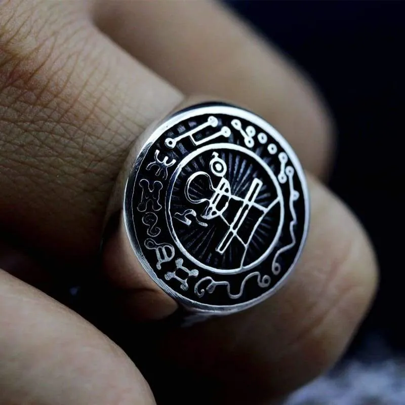 Secret Seal of Solomon Ring King Solomons Seal Silver Stainless Steel Rings Magic Amulet Jewelry