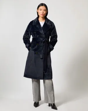 Sheared Mink Faux Fur Belted Coat