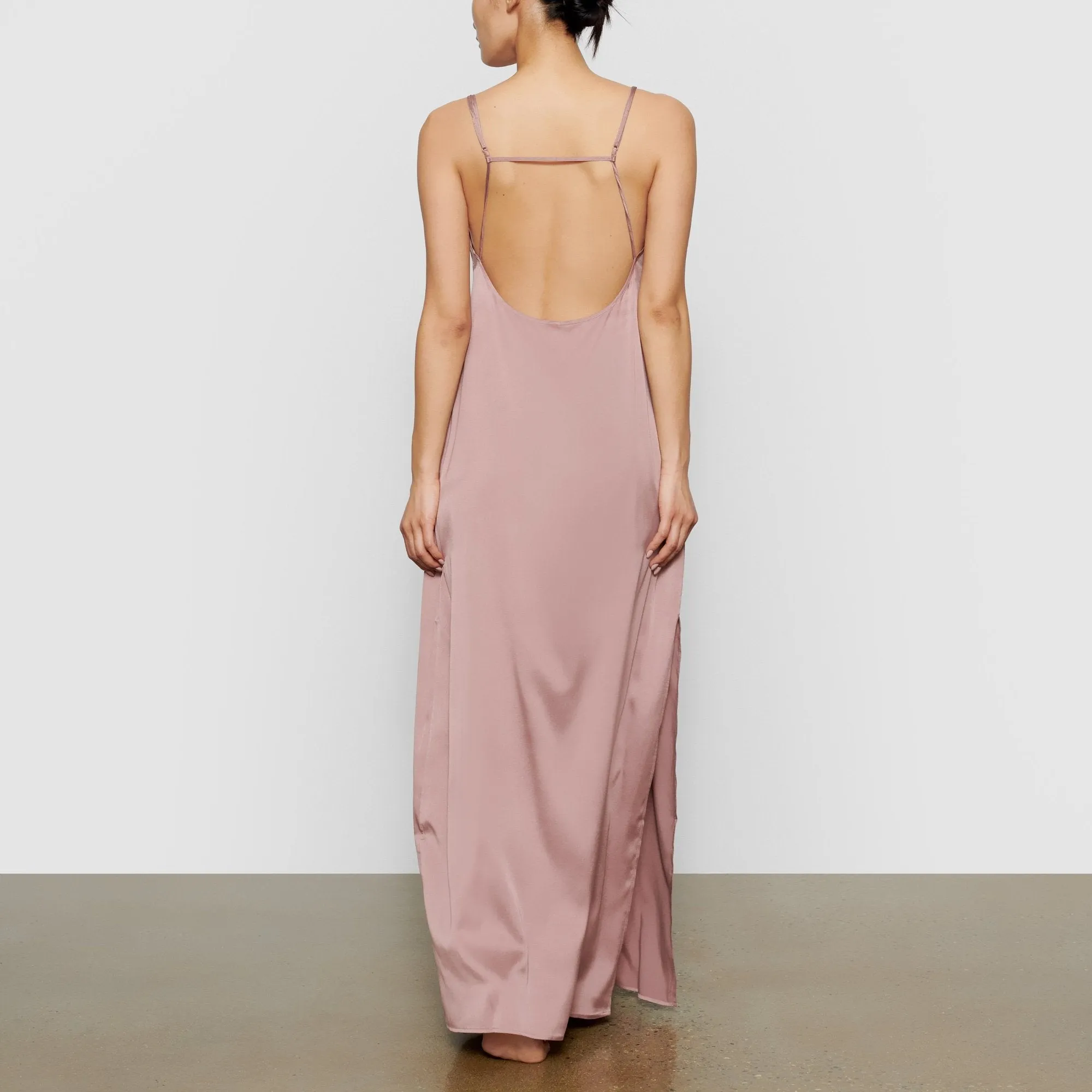 SILK LONG SLEEP SLIP | ROSE