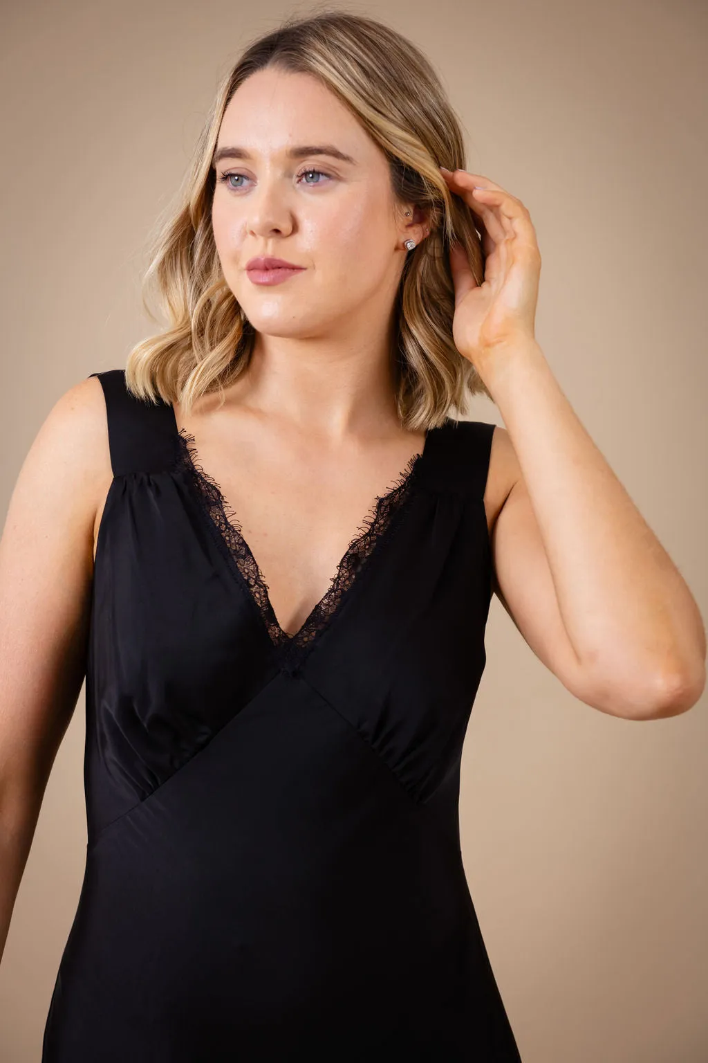Sinéad Slip Dress (Black)