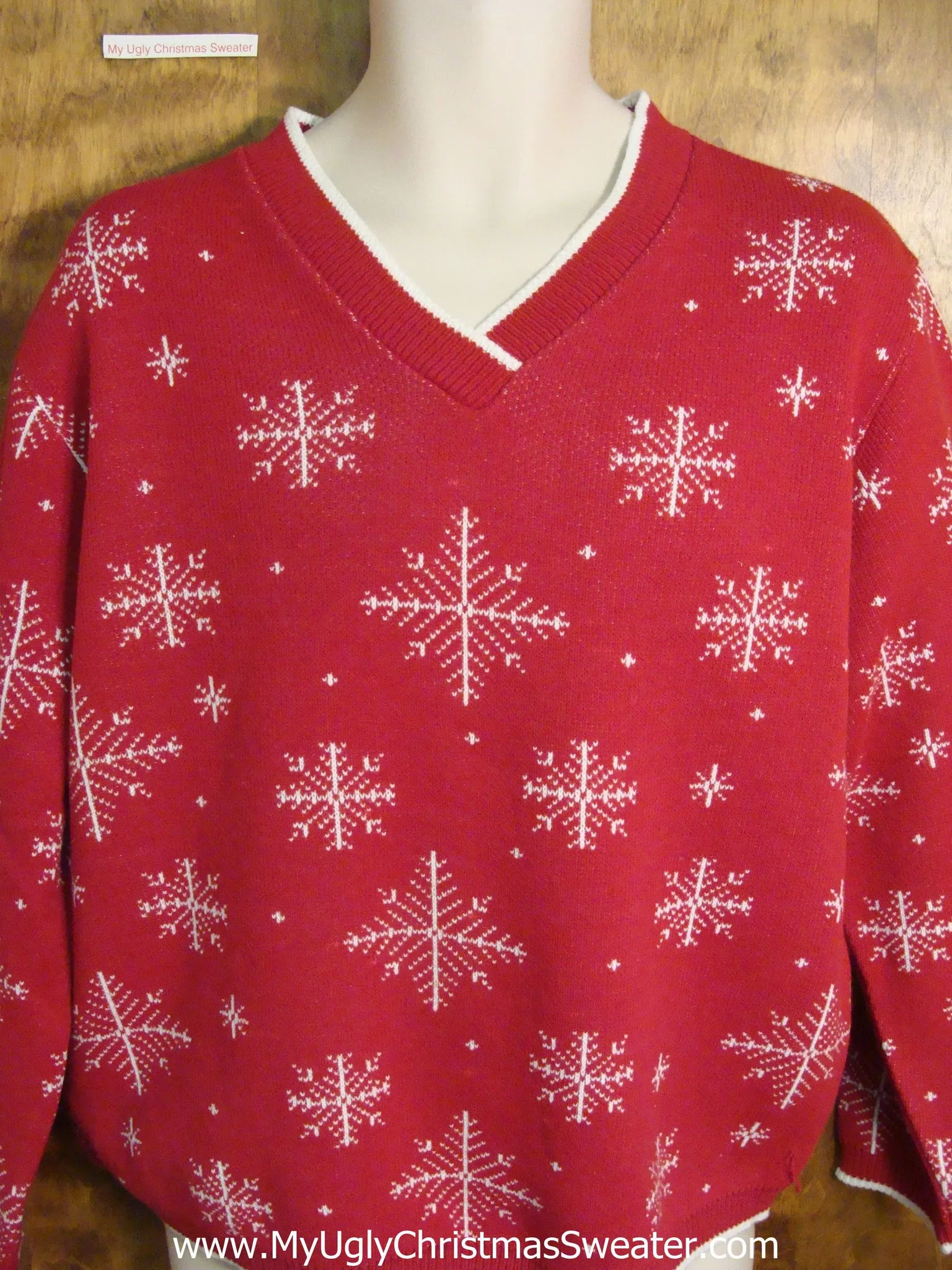 Snowflakes 2sided Red 80s Cute Holiday Sweater