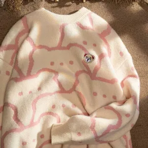 Vintage Cute Bear Pullover Sweater