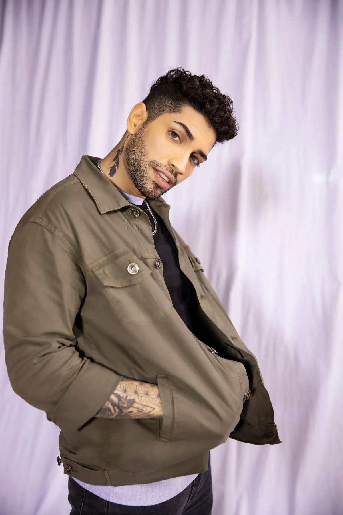 Vintage Olive Twill Jacket - W21 - MJ0002R