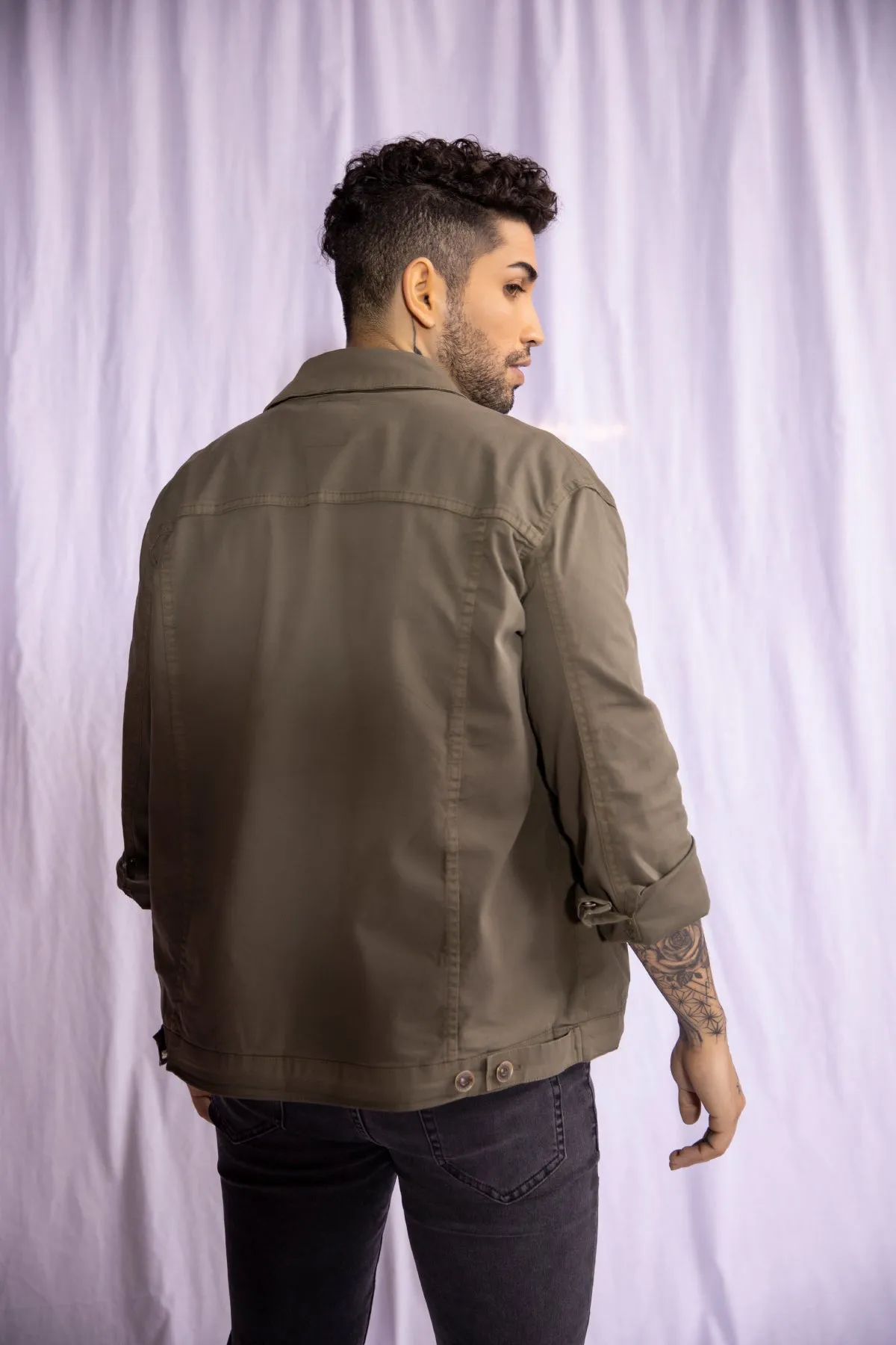 Vintage Olive Twill Jacket - W21 - MJ0002R