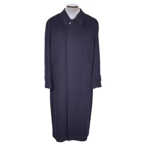 Vintage Pure Cashmere Mens Overcoat Linea Due Navy Blue Coat Large XL 46