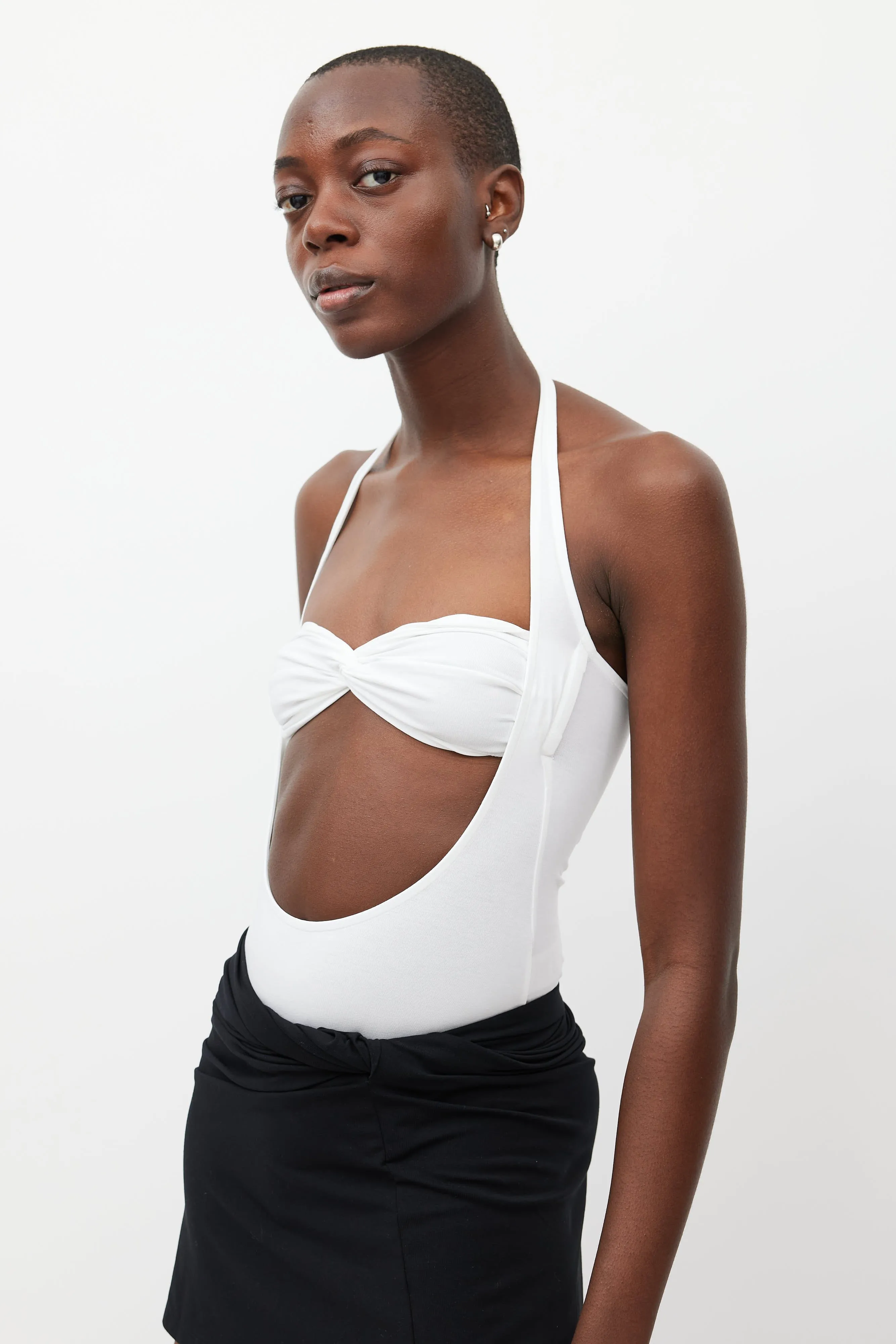 White Baes Halter Bodysuit