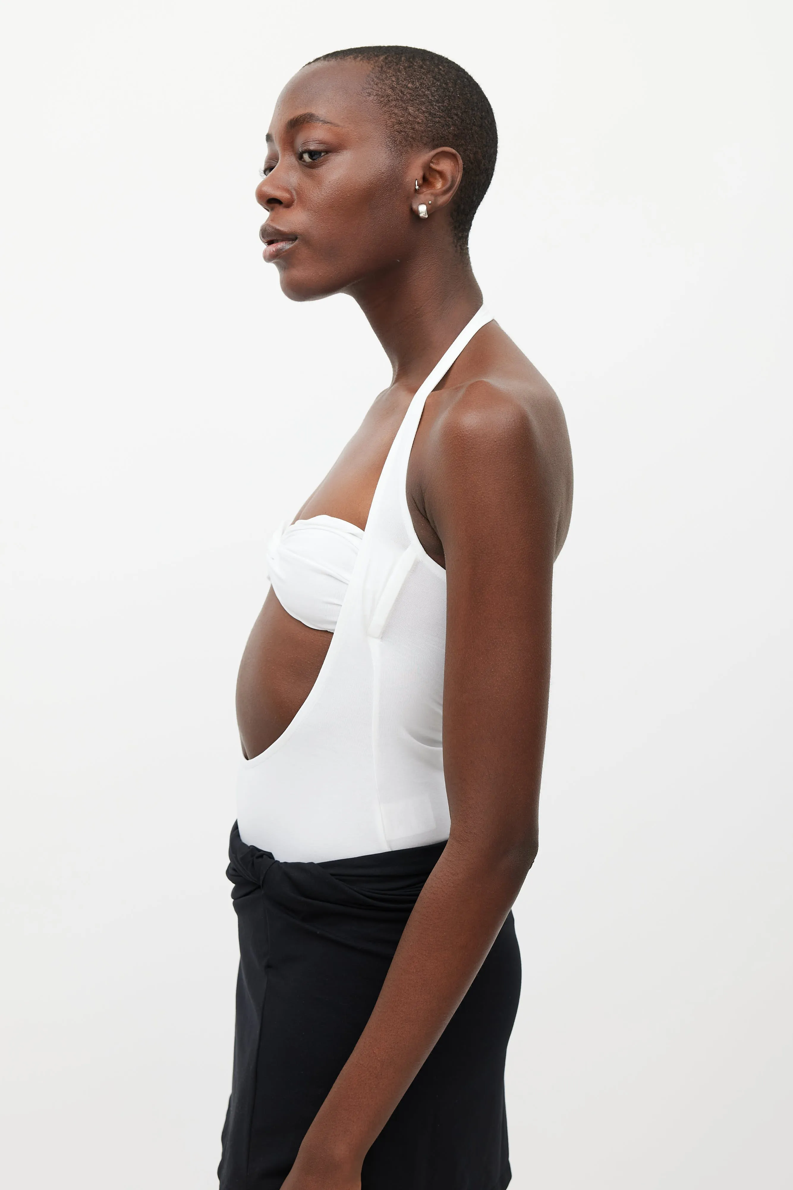 White Baes Halter Bodysuit