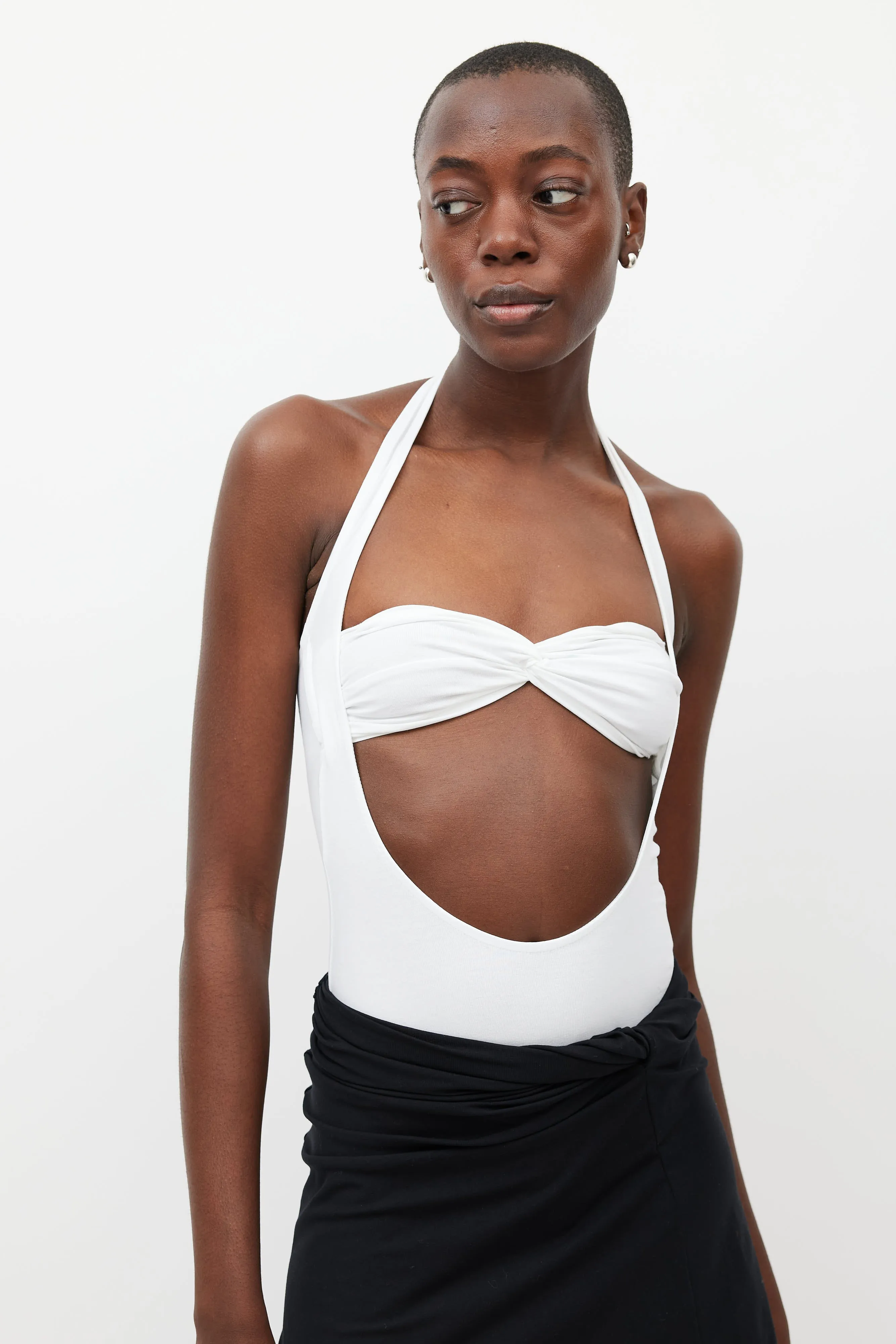White Baes Halter Bodysuit