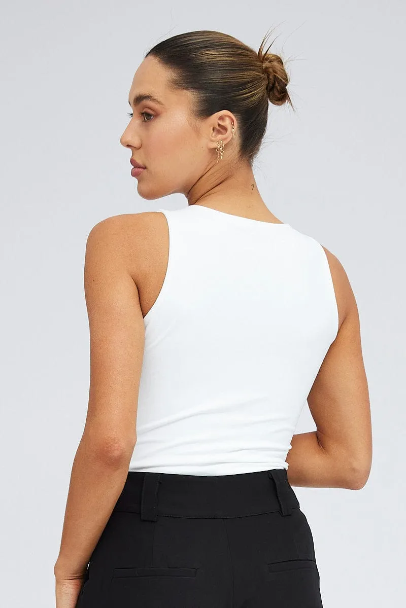 White Supersoft Bodysuit Sleeveless