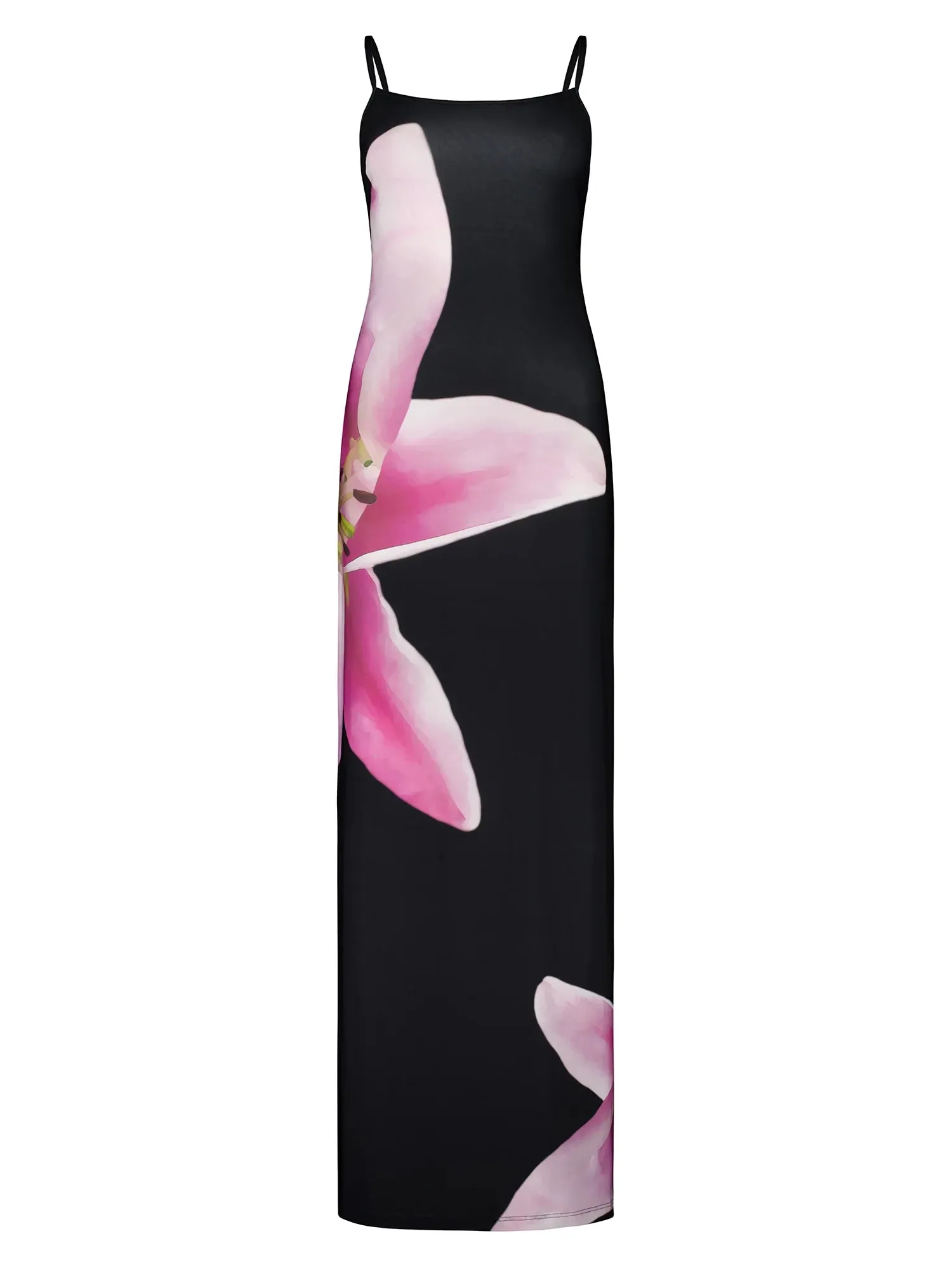 With Harper Lu Slip Dress - Black Lily Floral
