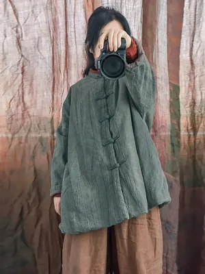 Women Warm Linen Coat